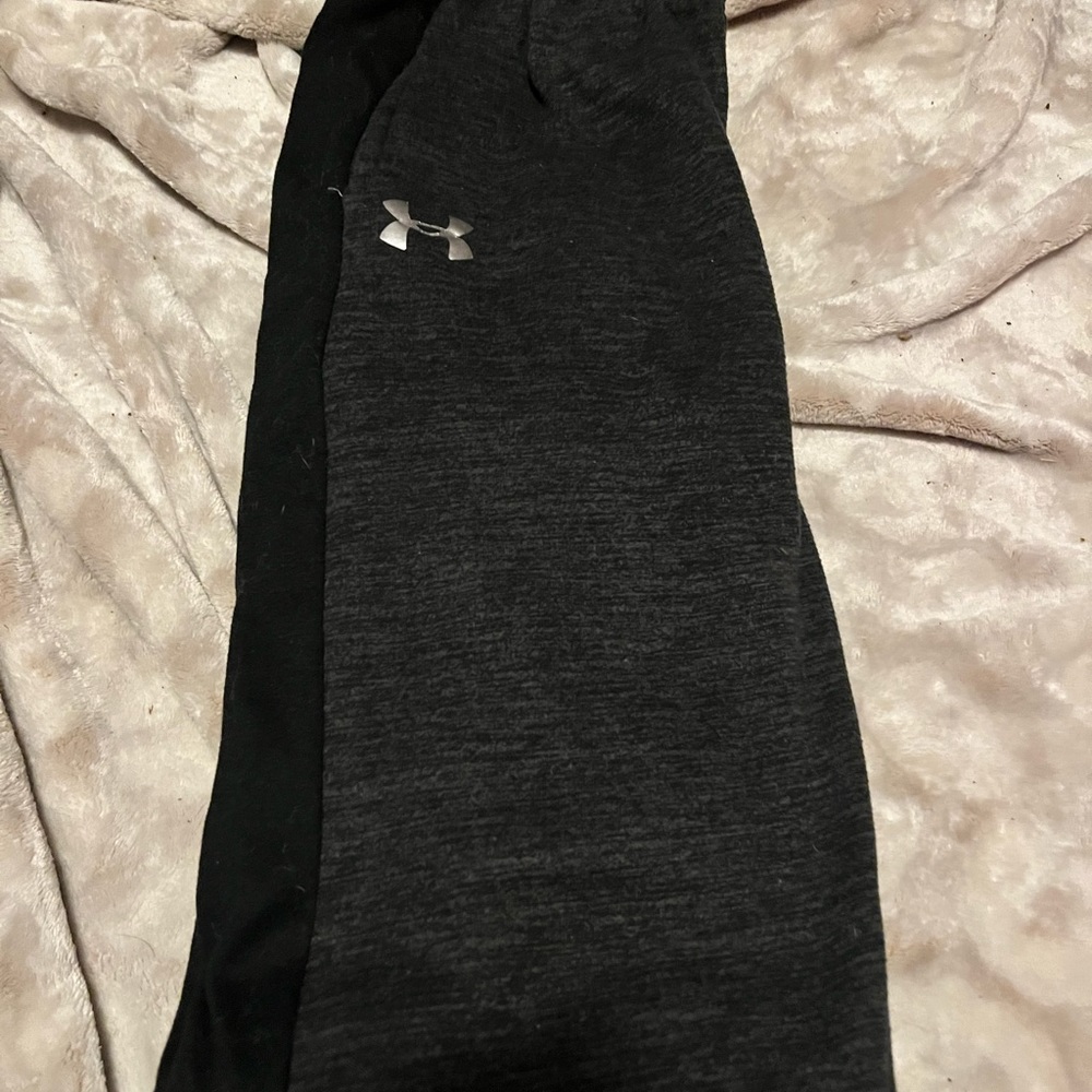 Grey and black underarmour sweatpants